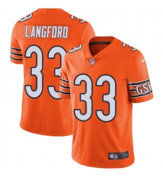 Nike Bears #33 Jeremy Langford Orange Mens Stitched NFL Limited Rush Jersey