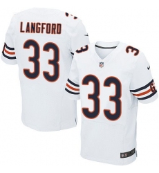 Nike Bears #33 Jeremy Langford White Mens Stitched NFL Elite Jersey