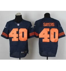 Nike Bears #40 Gale Sayers Navy Blue Alternate Mens Stitched NFL Elite Jersey