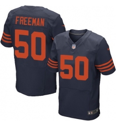 Nike Bears #50 Jerrell Freeman Navy Blue 1940s Throwback Mens Stitched NFL Elite Jersey