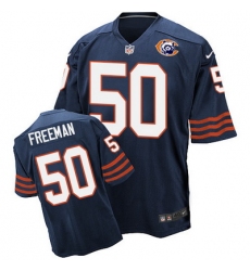 Nike Bears #50 Jerrell Freeman Navy Blue Throwback Mens Stitched NFL Elite Jersey