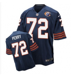 Nike Bears #72 William Perry Navy Blue Throwback Mens Stitched NFL Elite Jersey