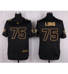 Nike Bears #75 Kyle Long Black Mens Stitched NFL Elite Pro Line Gold Collection Jersey