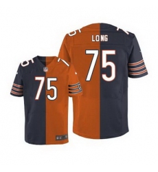 Nike Bears #75 Kyle Long Navy Blue Orange Mens Stitched NFL Elite Split Jersey