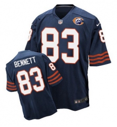 Nike Bears #83 Martellus Bennett Navy Blue Throwback Mens Stitched NFL Elite Jersey