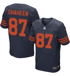 Nike Bears #87 Adam Shaheen Navy Blue Alternate Mens Stitched NFL Elite Jersey