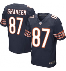 Nike Bears #87 Adam Shaheen Navy Blue Team Color Mens Stitched NFL Elite Jersey