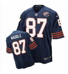 Nike Bears #87 Tom Waddle Navy Blue Throwback Mens Stitched NFL Elite Jersey
