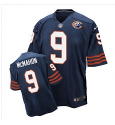 Nike Bears #9 Jim McMahon Navy Blue Throwback Mens Stitched NFL Elite Jersey