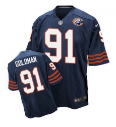 Nike Bears #91 Eddie Goldman Navy Blue Throwback Mens Stitched NFL Elite Jersey