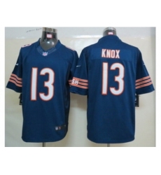 Nike Chicago Bears 13 Johnny Knox Blue Limited NFL Jersey