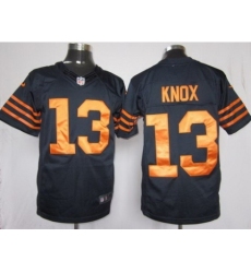 Nike Chicago Bears 13 Johnny Knox Blue Limited Orange Number NFL Jersey