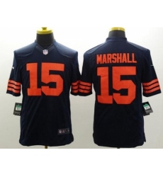 Nike Chicago Bears 15 Brandon Marshall Blue Limited Orange Number NFL Jersey