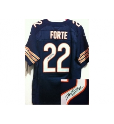 Nike Chicago Bears 22 Matt Forte Blue Elite Signed NFL Jersey