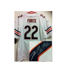 Nike Chicago Bears 22 Matt Forte White Elite Signed NFL Jersey