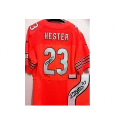 Nike Chicago Bears 23 Devin Hester Orange Elite Signed NFL Jersey