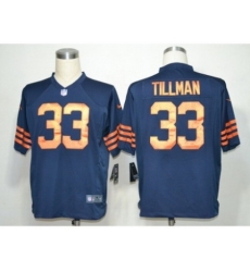 Nike Chicago Bears 33 Charles Tillman Blue Game Orange Number NFL Jersey