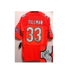 Nike Chicago Bears 33 Charles Tillman Orange Elite Signed NFL Jersey