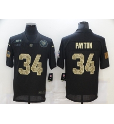 Nike Chicago Bears 34 Walter Payton Black Camo 2020 Salute To Service Limited Jersey