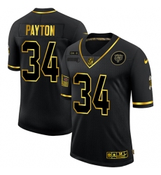 Nike Chicago Bears 34 Walter Payton Black Gold 2020 Salute To Service Limited Jersey