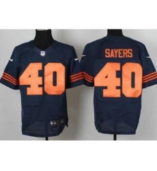 Nike Chicago Bears 40 Gale Sayers Blue Elite Orange Number NFL Jersey