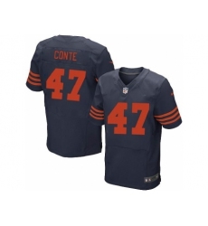 Nike Chicago Bears 47 Chris Conte Blue Elite Orange Number NFL Jersey