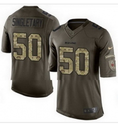 Nike Chicago Bears #50 Mike Singletary Green Mens Stitched NFL Limited Salute to Service Jersey