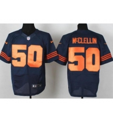 Nike Chicago Bears 50 Shea McClellin Blue Elite Orange Number NFL Jersey