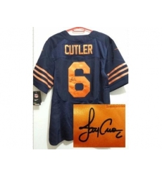 Nike Chicago Bears 6 Jay Cutler Blue Elite Orange Number Signed NFL Jersey