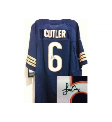 Nike Chicago Bears 6 Jay Cutler Blue Elite Signed NFL Jersey