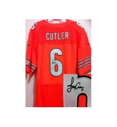 Nike Chicago Bears 6 Jay Cutler Orange Elite Signed NFL Jersey