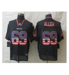 Nike Chicago Bears 69 Jared Allen Black Elite USA Flag Fashion NFL Jersey
