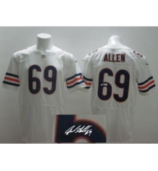 Nike Chicago Bears 69 Jared Allen White Elite Signed NFL Jersey