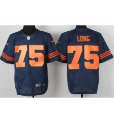 Nike Chicago Bears 75 Kyle Long Blue Elite Orange Number NFL Jersey