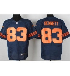 Nike Chicago Bears 83 Martellus Bennett Blue Elite Orange Number NFL Jersey