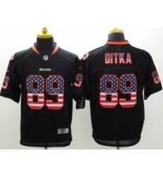 Nike Chicago Bears 89 Mike Ditka Black Elite USA Flag Fashion NFL Jersey