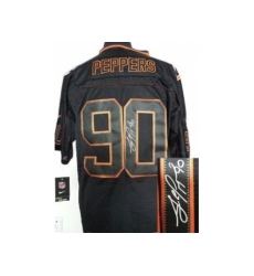 Nike Chicago Bears 90 Julius Peppers Black Elite Light Out Signed NFL Jersey