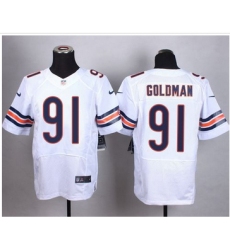Nike Chicago Bears #91 Eddie Goldman White Mens Stitched NFL Elite Jersey
