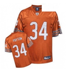 Reebok Chicago Bears 34 Walter Payton Orange Alternate Replica Throwback NFL Jersey
