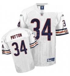 Reebok Chicago Bears 34 Walter Payton White Authentic Throwback NFL Jersey