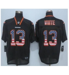 nike nfl jerseys chicago bears 13 white black[Elite USA flag fashion][white]