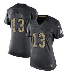 Nike Bears #13 Kevin White Black Womens Stitched NFL Limited 2016 Salute to Service Jersey