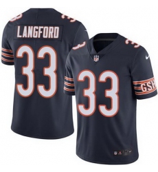 Nike Bears #33 Jeremy Langford Navy Blue Mens Stitched NFL Limited Rush Jersey