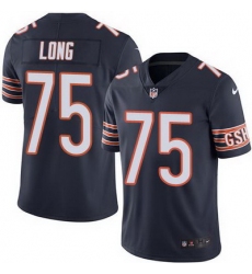 Nike Bears #75 Kyle Long Navy Blue Mens Stitched NFL Limited Rush Jersey