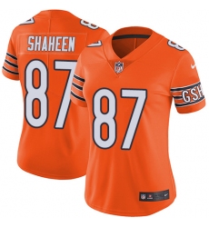 Nike Bears #87 Adam Shaheen Orange Womens Stitched NFL Limited Rush Jersey