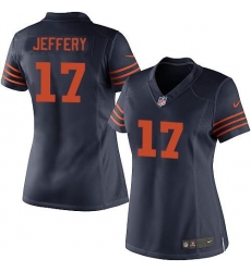 Nike NFL Chicago Bears #17 Alshon Jeffery Blue Women's Elite Alternate Jersey