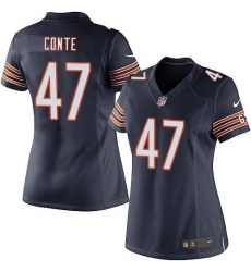 Nike NFL Chicago Bears #47 Chris Conte Navy Blue Women's Limited Team Color