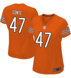 Nike NFL Chicago Bears #47 Chris Conte Orange Women's Game Alternate Jersey