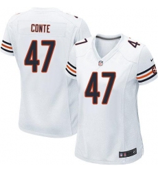 Nike NFL Chicago Bears #47 Chris Conte White Women's Elite Road Jersey