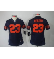 Nike Women Chicago Bears #23 Devin Hester Blue Color[Women Limited Jerseys]Orange Number
